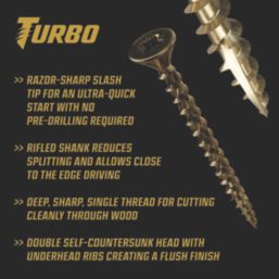 Turbo  PZ Double-Countersunk Woodscrews Trade Case 1400 Pcs