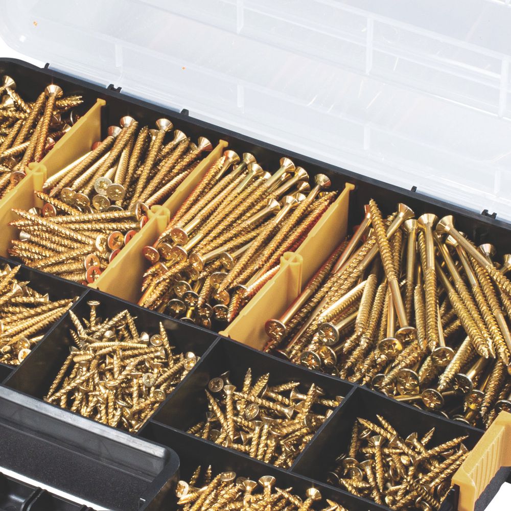 Turbo PZ Double-Countersunk Woodscrews Trade Case 1400 Pcs - Screwfix