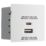 British General Euro Module Modular 3A 45W 2-Outlet Type A & C USB Socket White