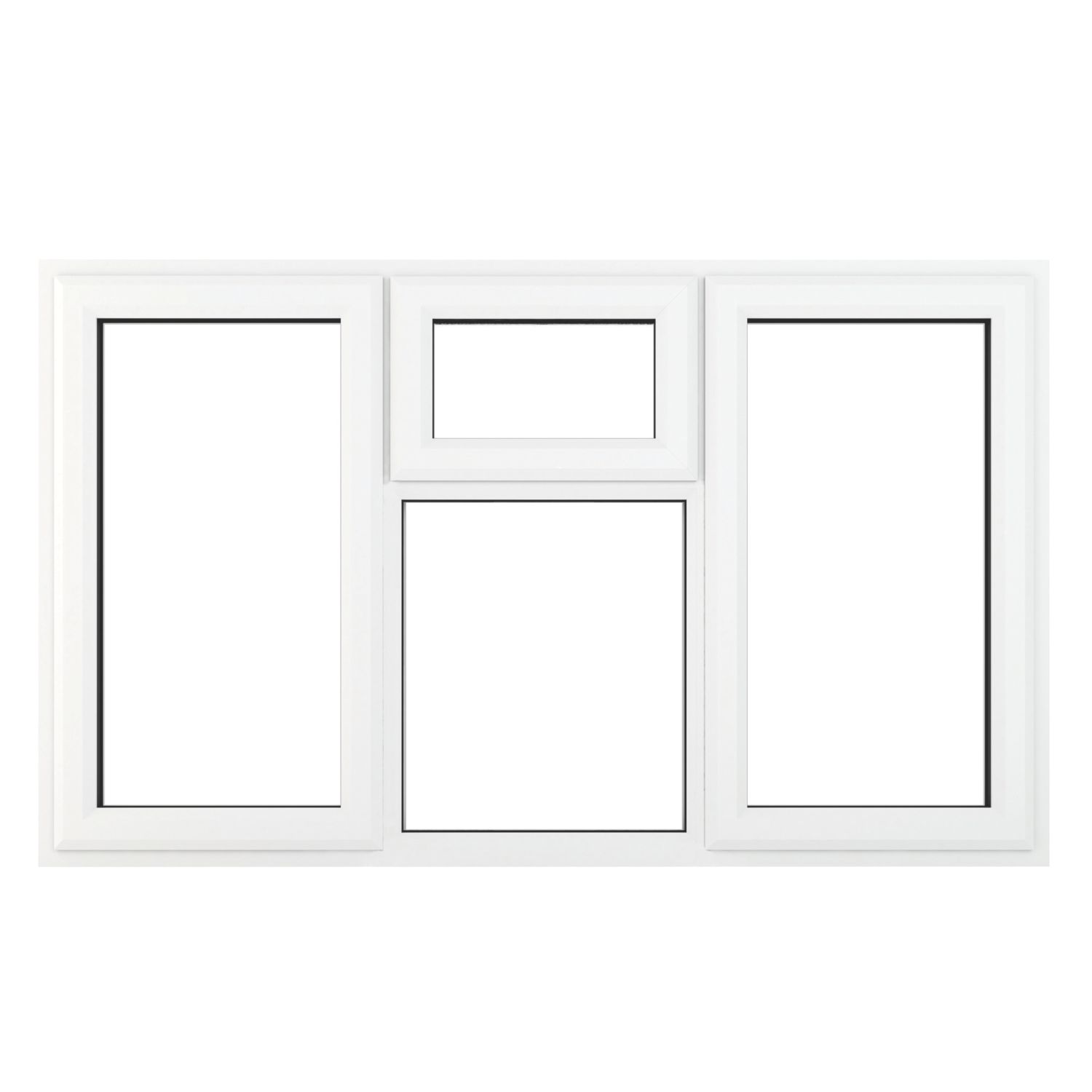 Crystal Top, Left & Right-Hand Opening Clear Double-Glazed Casement White uPVC Window 1770mm x 1040mm (548JP)
