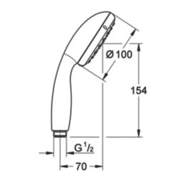 Grohe Vitalio Start 100  Hand Shower Matt Black 100mm x 204mm