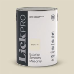 LickPro 5Ltr Smooth White 08 Masonry Paint