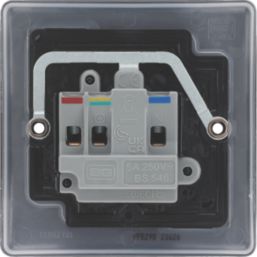 British General Nexus Metal 5A 1-Gang Unswitched Round Pin Socket Matt Black with Colour-Matched Inserts