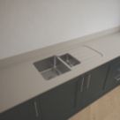 Metis  Brown Fleck Kitchen Worktop with 1.5 Bowl Stainless Steel Sink 3050mm x 620mm x 15mm