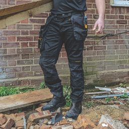 DEWALT Harrison Work Trousers Black/Grey 30" W 33" L