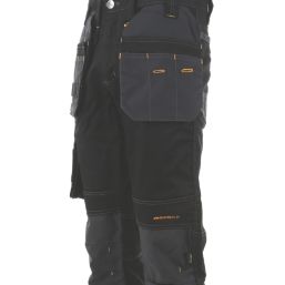 DEWALT Harrison Work Trousers Black/Grey 30" W 33" L