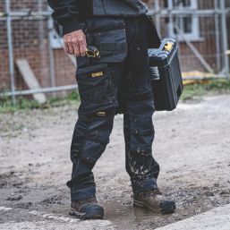 DEWALT Harrison Work Trousers Black/Grey 30" W 33" L