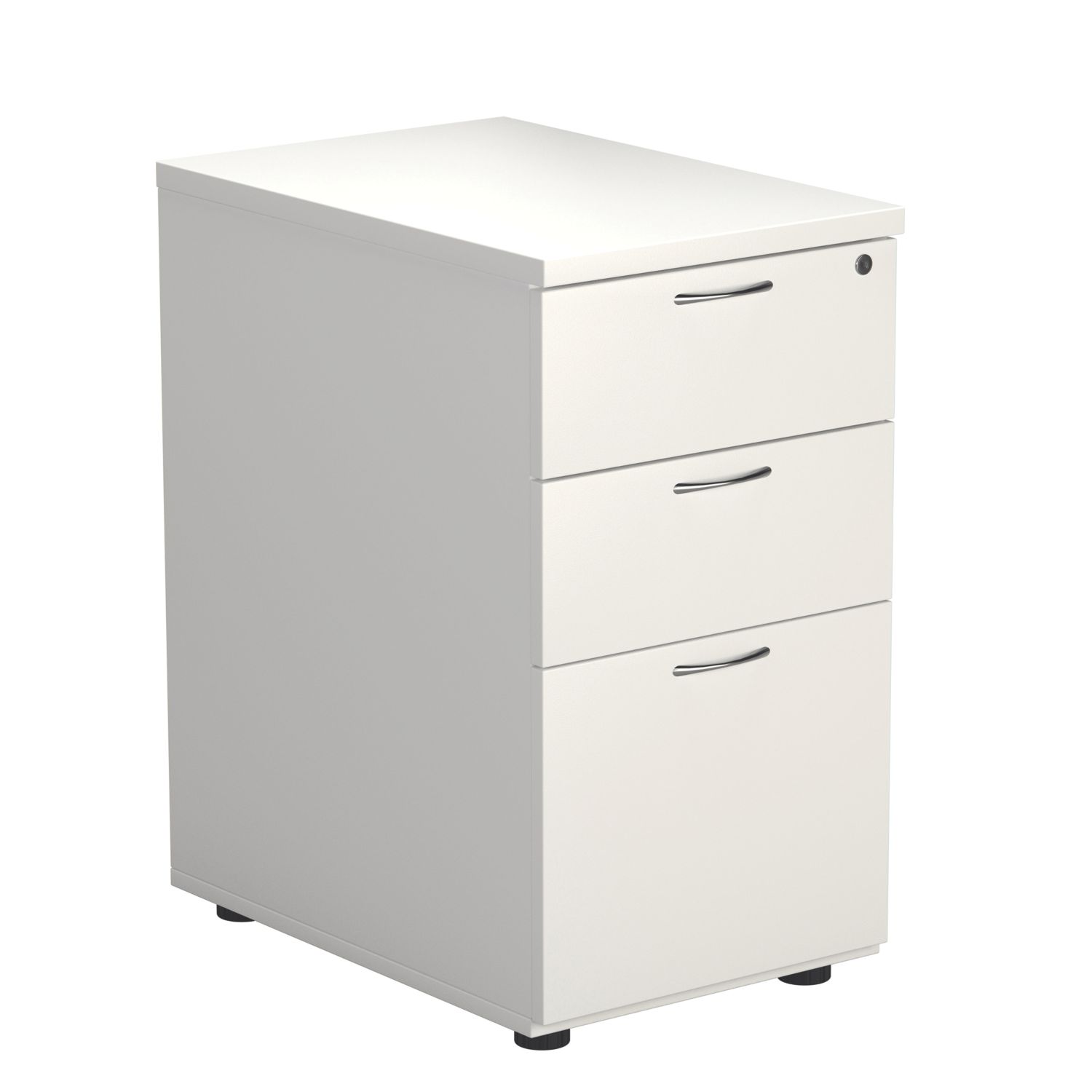 TC Group Essentials 3-Drawer Desk Pedestal White 404mm x 800mm x 730mm (548TT)