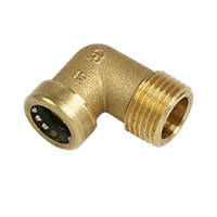 Tectite Sprint  Brass Push-Fit Adapting 90° Male Elbow 15mm x ½"