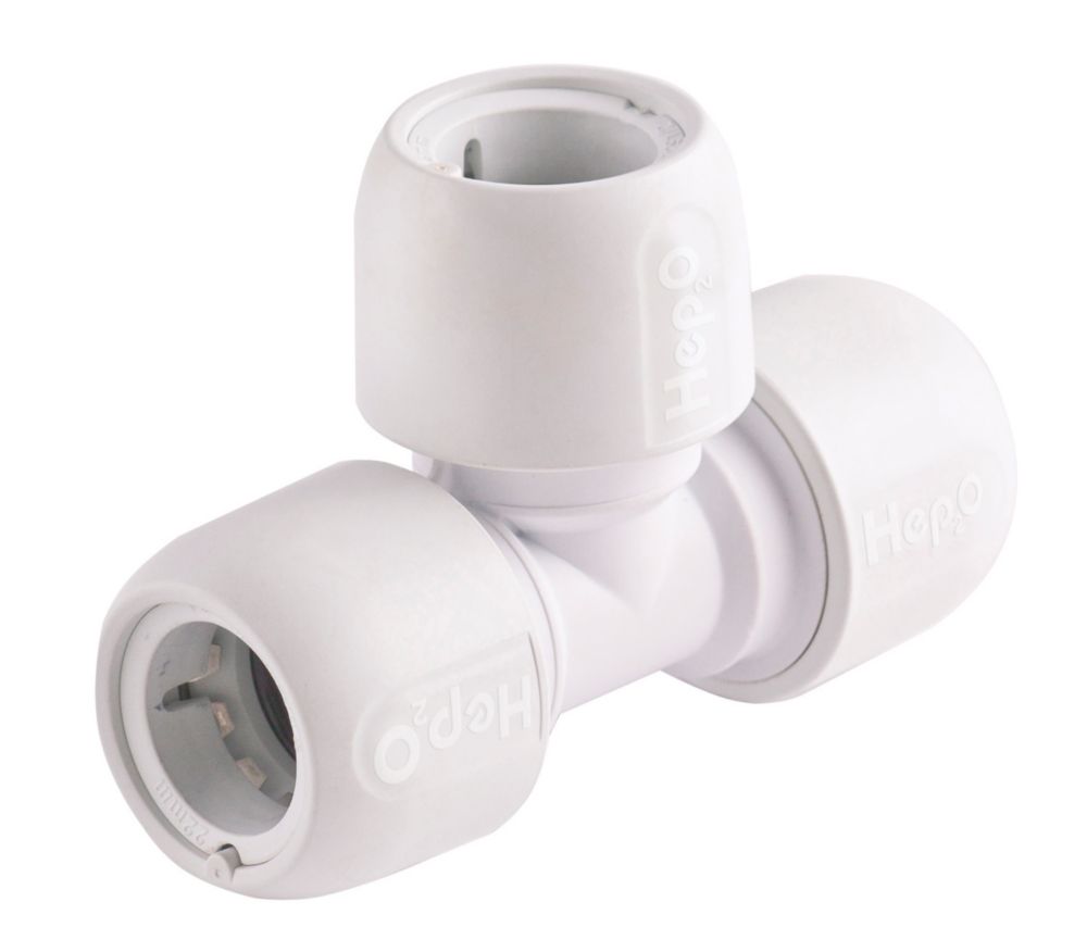 Hep2O  Plastic Push-Fit Equal Tees 22mm 10 Pack