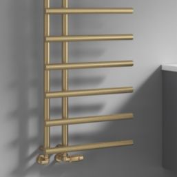 Reina 722mm x 500mm 799BTU Brass Flat Designer Towel Radiator