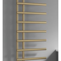 Reina 722mm x 500mm 799BTU Brass Flat Designer Towel Radiator