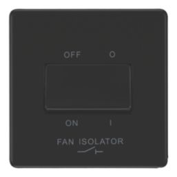 LAP  10A 1-Gang 3-Pole Fan Isolator Switch Matt Black  with Colour-Matched Inserts