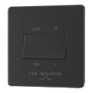 LAP  10A 1-Gang 3-Pole Fan Isolator Switch Matt Black  with Colour-Matched Inserts