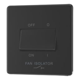 LAP  10A 1-Gang 3-Pole Fan Isolator Switch Matt Black  with Colour-Matched Inserts
