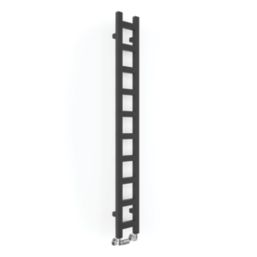 Terma 1600mm x 200mm 1071BTU Black Flat Designer Towel Radiator