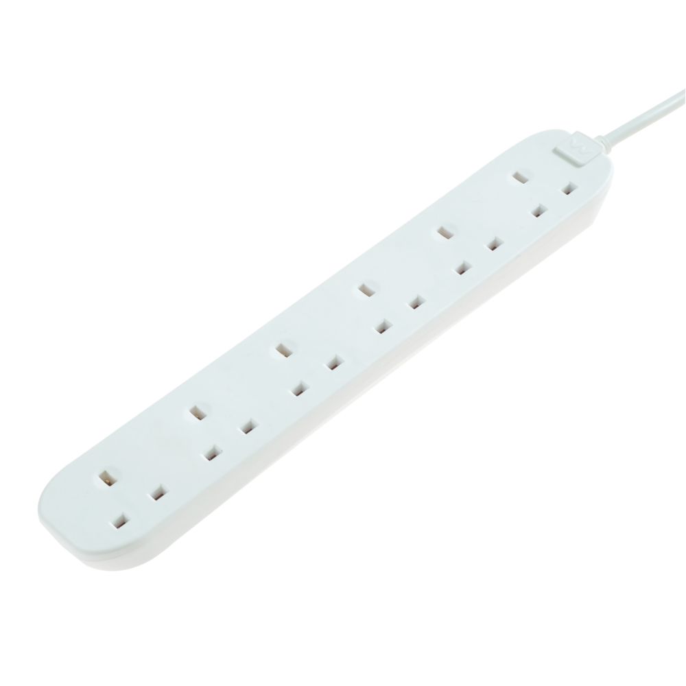Masterplug 13A 6-Gang Unswitched  Extension Lead  1m