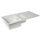 1.5 Bowl Plastic & Resin Kitchen Sink & Drainer White Reversible 1000 x 500mm