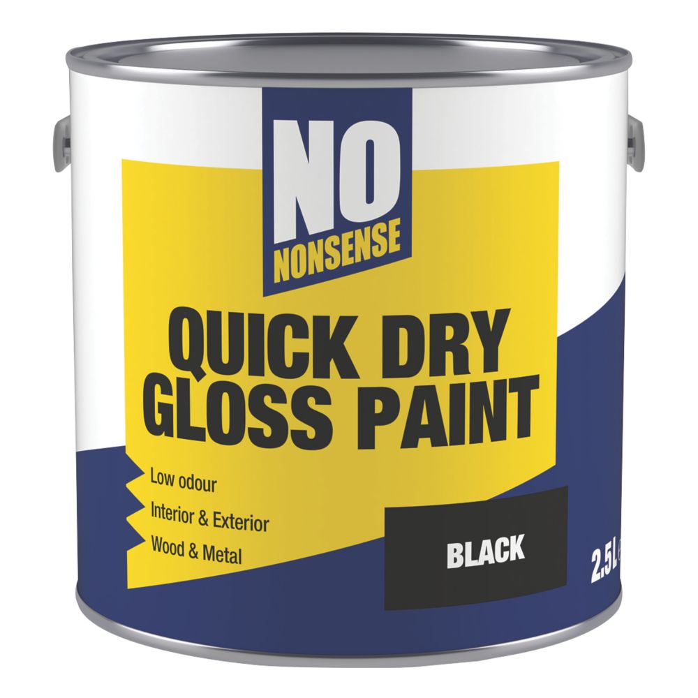 No Nonsense Gloss Black Acrylic WaterBased Paint 2.5Ltr Screwfix