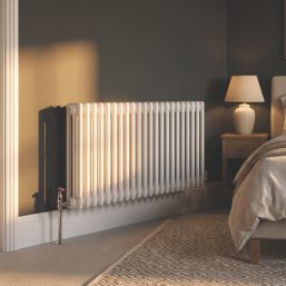 Flomasta 600mm x 1190mm 5160BTU White Horizontal 3 Column Radiator