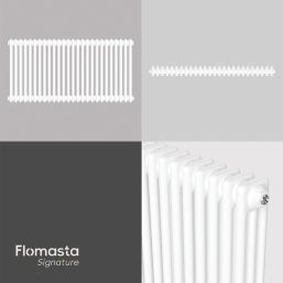 Flomasta 600mm x 1190mm 5160BTU White Horizontal 3 Column Radiator
