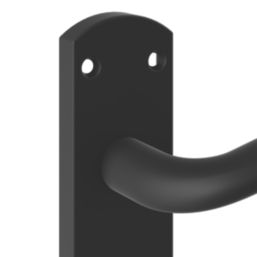 Cooke & Lewis Corfe Lever on Backplate Lockable Handle Pair Matt Black