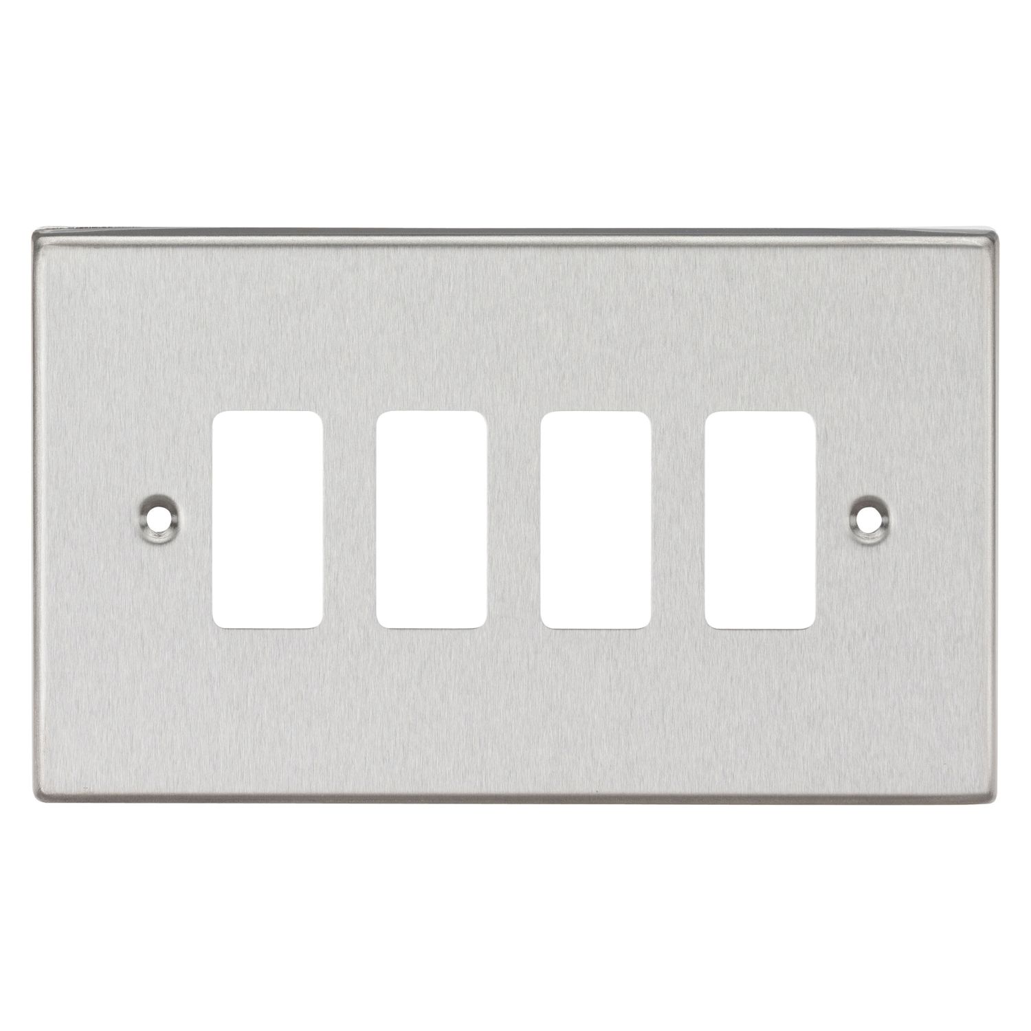 Knightsbridge 4-Module Grid Faceplate Brushed Chrome (550CR)