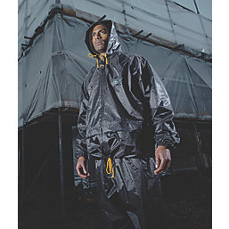 JCB Essential 100% Waterproof Rain Suit Black X Large 46-48" Chest