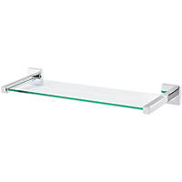Linear Chrome Steel Glass Shelf 480 x 52 x 155mm