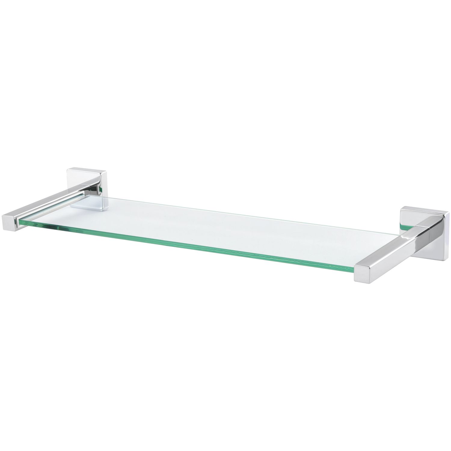 Essentials Linear Chrome Steel Glass Shelf 480mm x 52mm x 155mm (550FV)