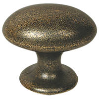 Decorative Oval Cabinet Knobs Antique Brass 40mm 2 Pack
