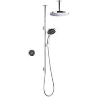Mira Platinum Dual HP/Combi Ceiling-Fed Dual Outlet Black / Chrome Thermostatic Wireless Digital Mixer Shower