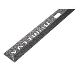 Homelux 9mm Straight Aluminium Tile Trim Hammered Dark Grey 2.5m
