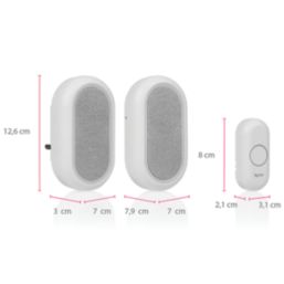 Byron DBY-23564BS Battery-Powered Wireless Door Chime Pack White