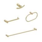 Essentials Brushed Brass Bathroom Accessories 4 Pack