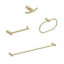 Essentials Brushed Brass Bathroom Accessories 4 Pack