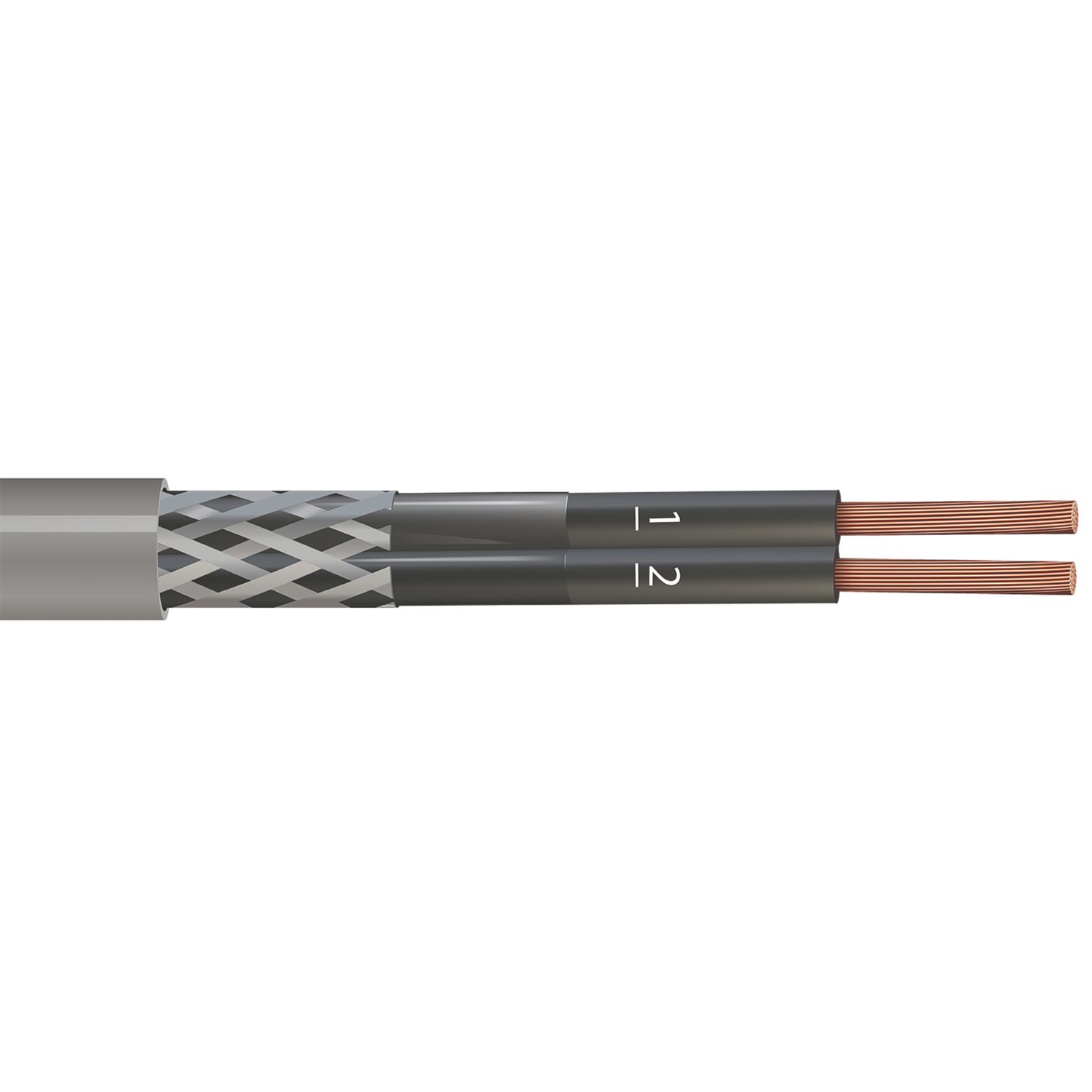 Time 2-Core CY Grey 0.75mm² Screened Control Cable 100m Drum (550PY)