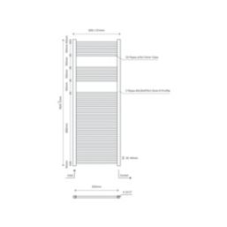 Flomasta 1600mm x 600mm 1889BTU Chrome Flat  Towel Radiator