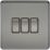 Knightsbridge  10AX 3-Gang 2-Way Light Switch  Black Nickel