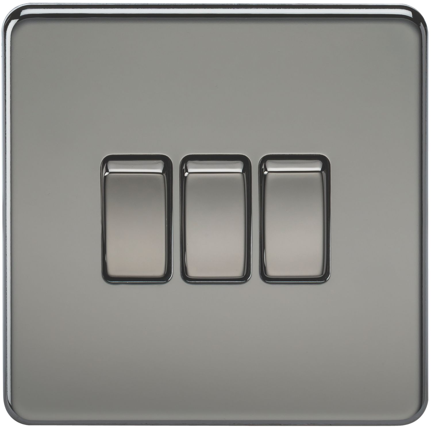 Knightsbridge 10AX 3-Gang 2-Way Light Switch Black Nickel (550TY)