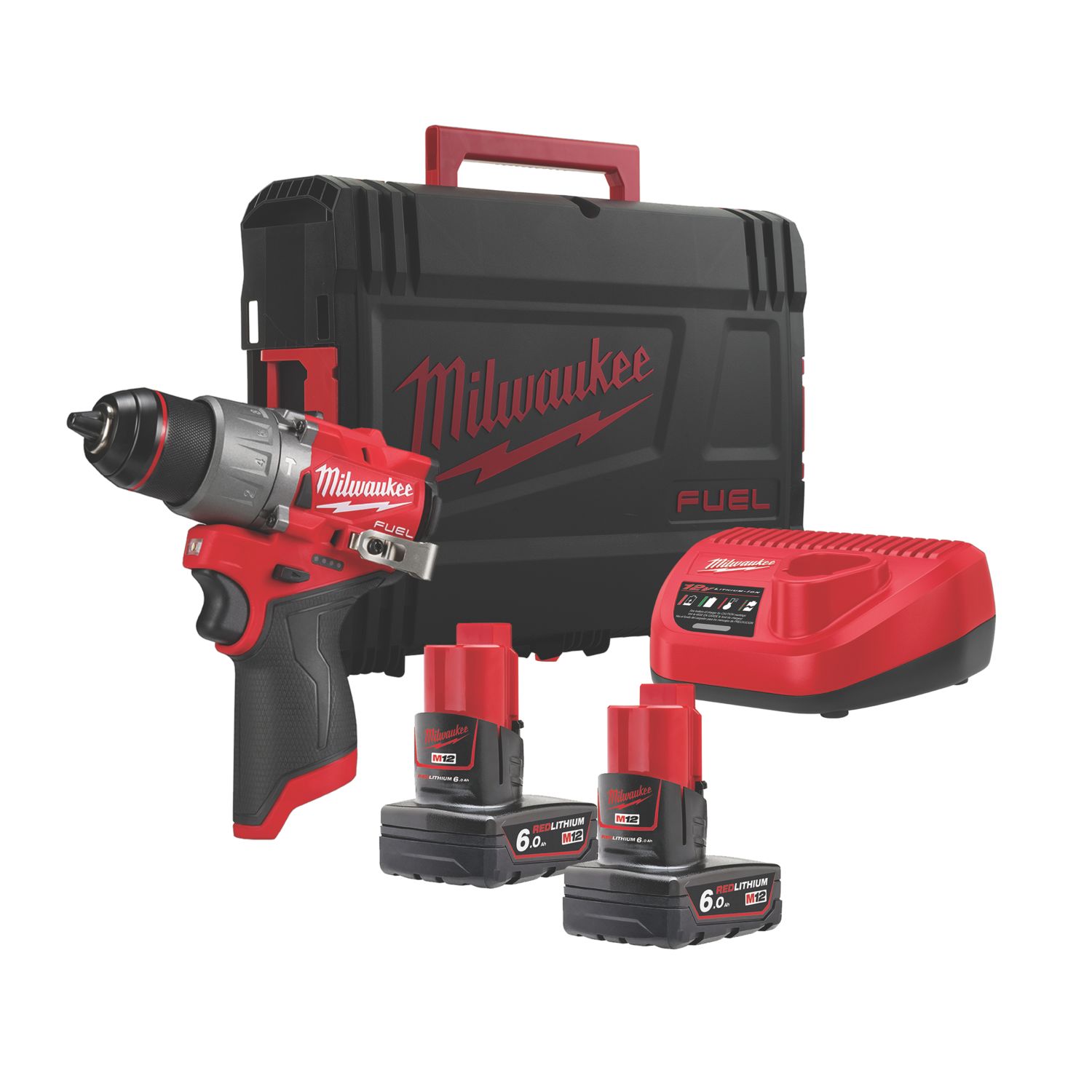 Milwaukee M12FPD2-602X 12V 2 x 6.0Ah Li-Ion RedLithium Brushless Cordless Percussion Drill (550VT)