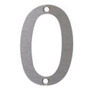 Fab & Fix Door Numeral 0 Satin Stainless Steel 78mm