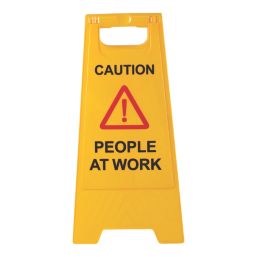 Essentials Caution People At Work A-Frame Safety Sign 600mm x 290mm