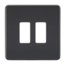 Knightsbridge  2-Module Grid Faceplate Matt Black