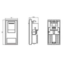 Knightsbridge  Modular RJ45 Ethernet Socket Black with Black Inserts