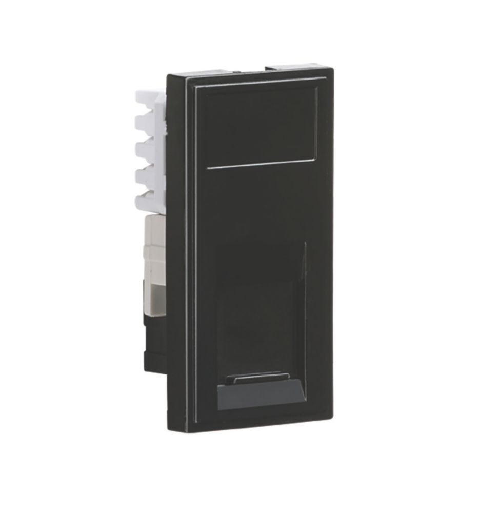 Knightsbridge Modular RJ45 Ethernet Socket Black with Black Inserts ...