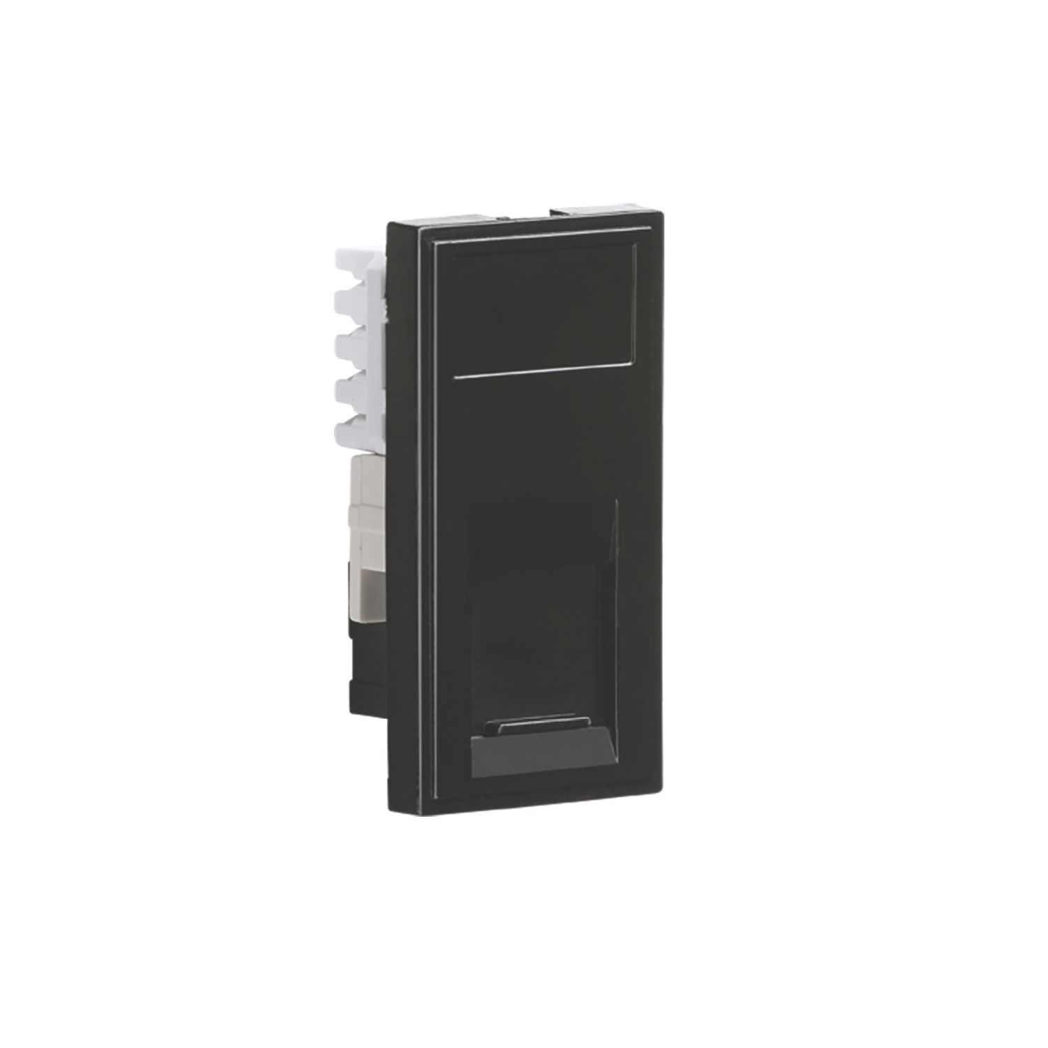 Knightsbridge Modular Cat 5, Cat 5e & Cat 6 RJ45 Ethernet Socket Black with Black Inserts (551CT)