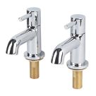 Refurb Swirl Ola Chrome 105mm Cloakroom Lever 2 Tap Holes Basin Pillar Tap