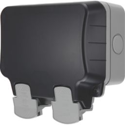 Refurb British General  IP66 13A 2-Gang SP Weatherproof Outdoor Switched Wi-Fi Extender Socket
