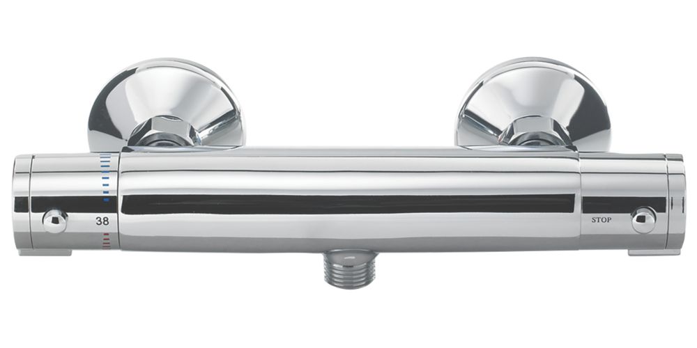 Triton Pirlo Exposed Thermostatic Bar Mixer Shower Valve Fixed Chrome